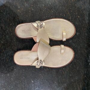 Free People Metallic Gold Sandals